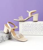 Lazera women’s embroidered block heel sandals