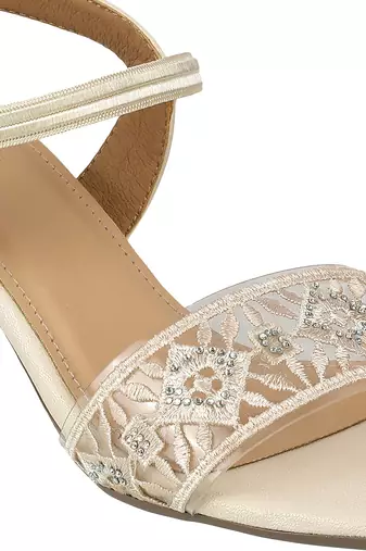 Lazera women   s embroidered block heel sandals