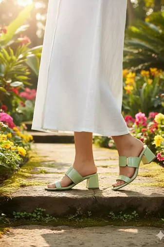 Lazera women’s block heel slip-on sandals