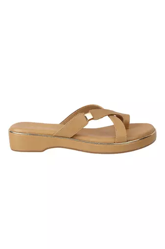 Lazera women   s comfort cross-strap slip-on flats (1633)
