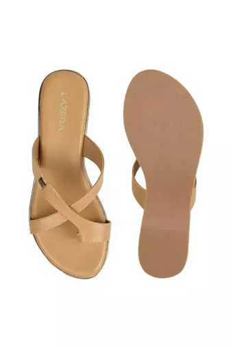 Lazera women   s comfort cross-strap slip-on flats (1633)