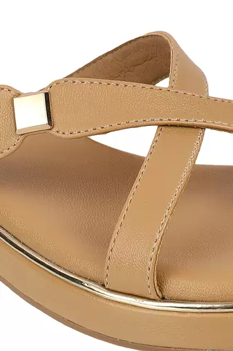 Lazera women   s comfort cross-strap slip-on flats (1633)