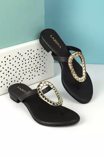 Lazera women’s metallic ring slip-on sandals