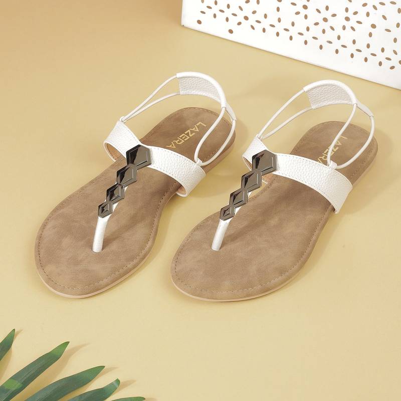 Indo-western toe-ring slip-on sandals for women