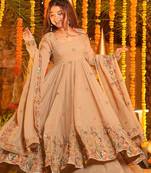 Chiku crunchy silk   party wear embroidery  suit set