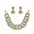 Traditional handcrafted gold-plated pearl & green beaded choker necklace set with jhumka earrings
