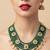 Traditional handcrafted green beaded gold-plated ethnic necklace set with jhumka earrings