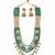 Traditional handcrafted green beaded gold-plated ethnic necklace set with jhumka earrings