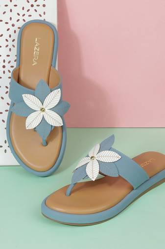 Cute floral slip-on sandals for women