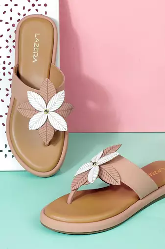 Cute floral slip-on sandals for women