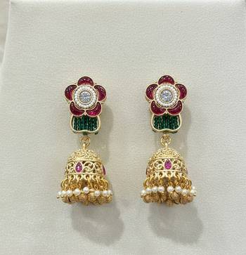 Handcrafted green meenakari pearl Necklace :: set gold-plated ethnic jewelry traditional indian bridal 2