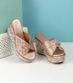 Lazera women’s embroidered wedge sandals (1649)