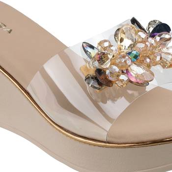 Women   s embellished wedge heel sandals (1651) 3