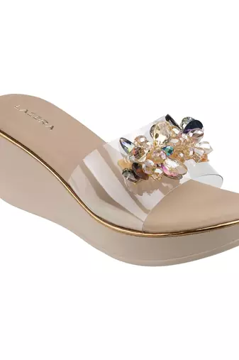 Women   s embellished wedge heel sandals (1651)