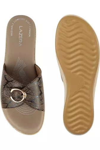 Soft printed strap comfort wedges for women (1655)