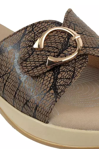 Soft printed strap comfort wedges for women (1655)