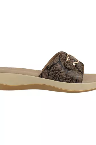 Soft printed strap comfort wedges for women (1655)
