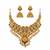 Traditional handcrafted gold-plated temple necklace set with jhumka earrings | ethnic bridal jewelry