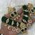 Stunning emerald green polki necklace earring set gold plated ethnic indian jewelry