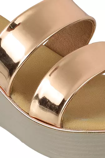 Lazera women   s metallic wedge sandals