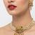 Traditional gold plated elephant necklace set white beads ethnic indian bridal jewelry handcrafted choker earrings