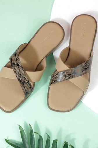 Women – flats – cross-strap slip-ons | lazera shoes