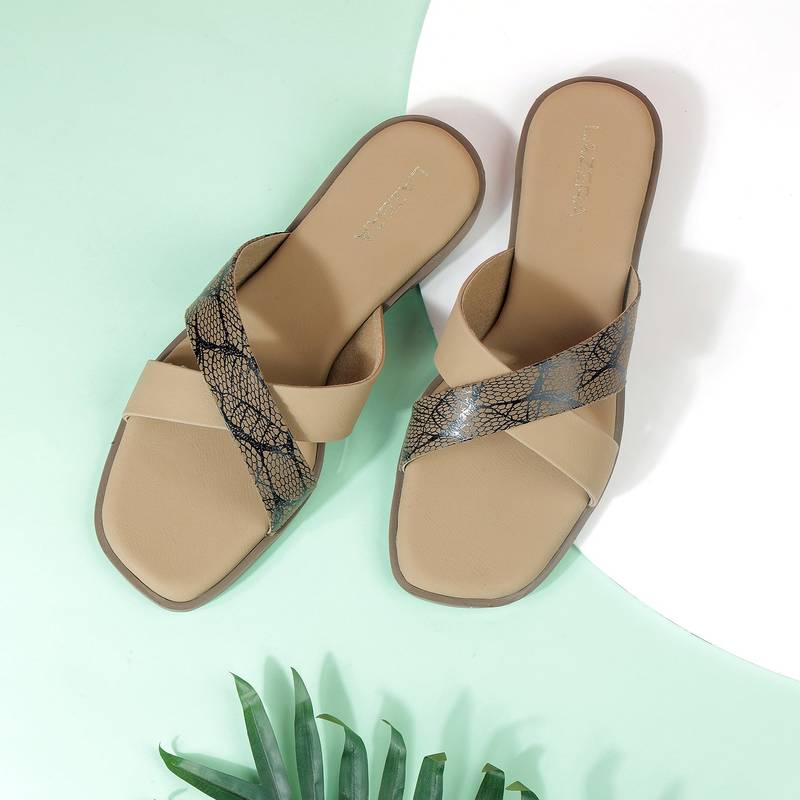 Women – flats – cross-strap slip-ons | lazera shoes