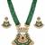 Green beaded kundan necklace earrings set | handcrafted gold plated ethnic jewelry set