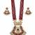 Maroon beaded kundan necklace earrings set | handcrafted gold plated ethnic jewelry set