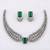 Emerald green american diamond necklace set | cz crystal party wear jewelry for women
