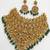 Antique gold lakshmi temple jewelry set - traditional green bead bridal choker necklace south indian ethnic wedding wear