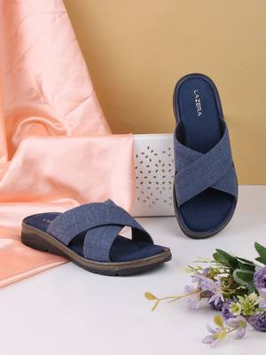 Women   s comfort cross-strap flat slides 2