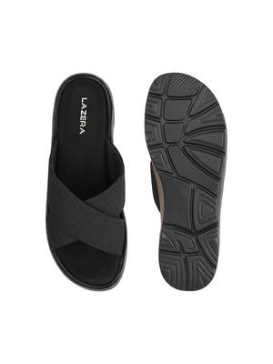 Women   s comfort cross-strap flat slides 5
