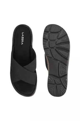 Women   s comfort cross-strap flat slides