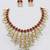 Gold plated ruby hued stone pearl choker necklace set | traditional indian wedding jewelry