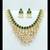Gold plated emerald hued stone pearl choker necklace set | traditional indian wedding jewelry