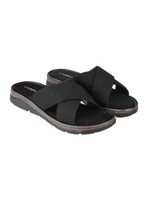Women   s comfort cross-strap flat slides 4