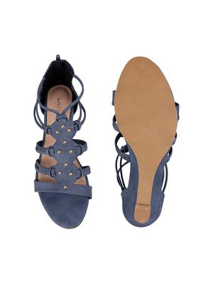 Women   s studded gladiator wedge sandals 3