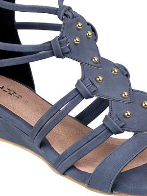 Women   s studded gladiator wedge sandals 4