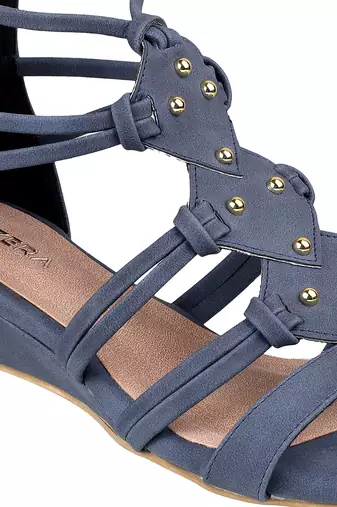 Women   s studded gladiator wedge sandals