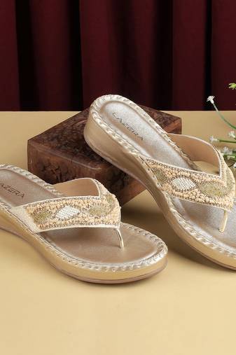 Women’s ethnic comfort toe-ring wedge sandals (1698)