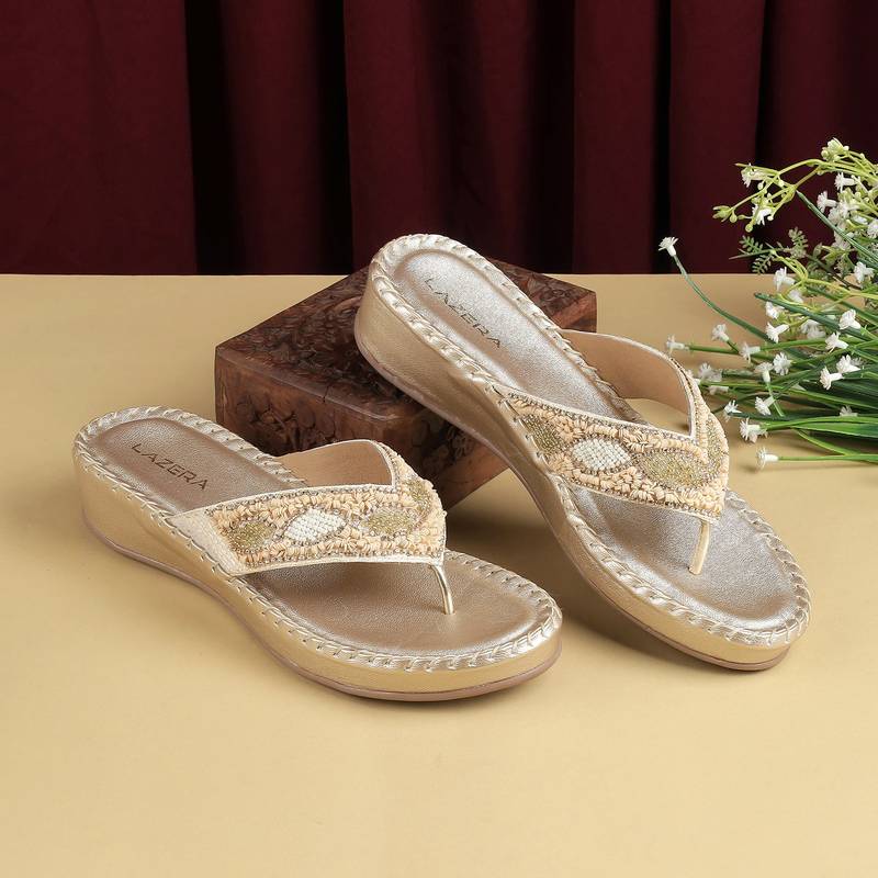 Women’s ethnic comfort toe-ring wedge sandals (1698)