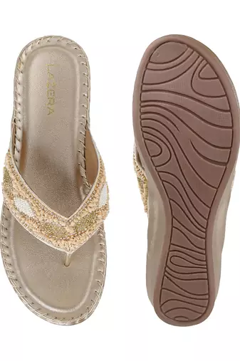 Women   s ethnic comfort toe-ring wedge sandals (1698)