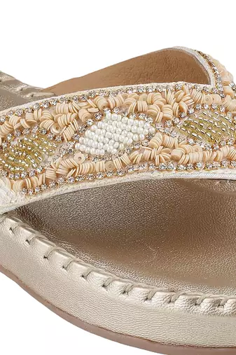 Women   s ethnic comfort toe-ring wedge sandals (1698)