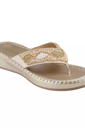Women   s ethnic comfort toe-ring wedge sandals (1698)