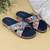 Women’s printed cross-strap cork flat slides