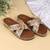 Women’s printed cross-strap cork flat slides