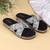 Women’s printed cross-strap cork flat slides
