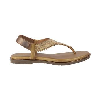 Women's ethnic brocade thong sandals with slingback 2