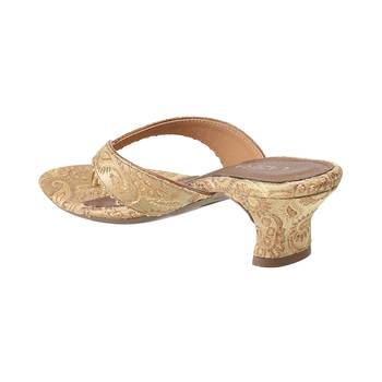 Festive brocade toe ring kitten heels 5